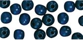 Donkerblauwe / navy hobby kralen van hout 10mm - 104 stuks - DIY sieraden maken - Kralen rijgen hobby materiaal