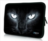 Laptophoes 11,6 inch kat zwart - Sleevy - laptop sleeve - laptopcover - Sleevy Collectie 250+ designs