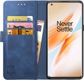 Rosso Element OnePlus 8 Pro Hoesje Book Cover Blauw