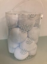Pot met 20 decoratieve sneeuwballen