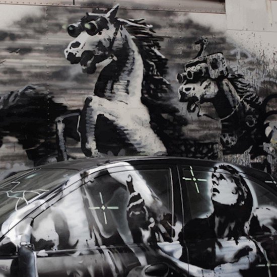 BANKSY Horses Impression sur toile