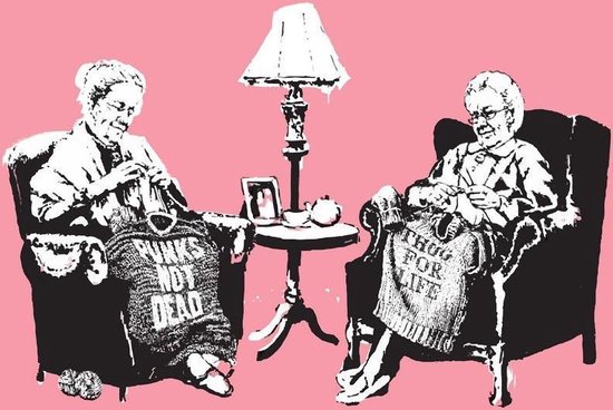 BANKSY Punk and Thug Grannies Impression sur toile