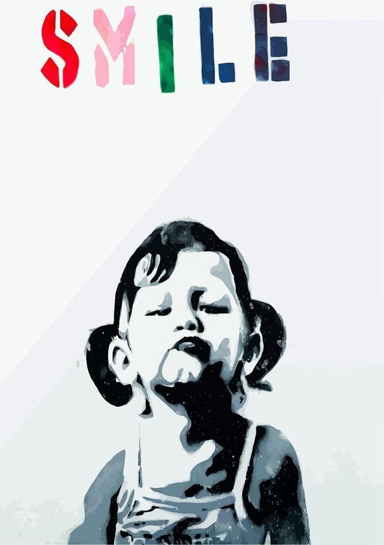 BANKSY Smile Girl Hounslow Canvas Print