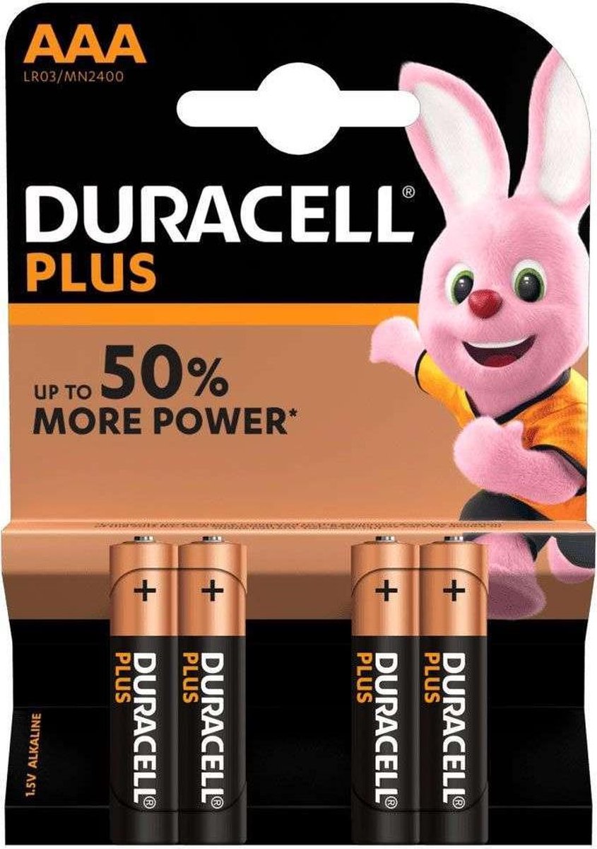 Duracell - Plus alkaline AAA-batterijen - 4 Stuks