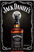 Metalen Bord Jack Daniels Bottle No 7 Black 20x30cm