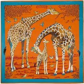 Zijdezachte Sjaal – Giraffes – 130 x 130 cm