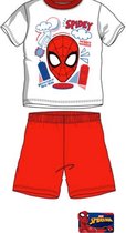 Spiderman pyjama - wit - rood - maat 128 / 8 jaar
