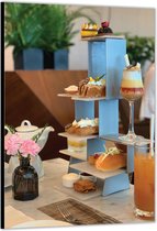 Dibond –High Tea– 40x60cm Foto op Aluminium (Wanddecoratie van metaal)