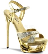 Pleaser Sandaal met enkelband, Paaldans schoenen -40 Shoes- ECLIPSE-619G Paaldans schoenen Goudkleurig