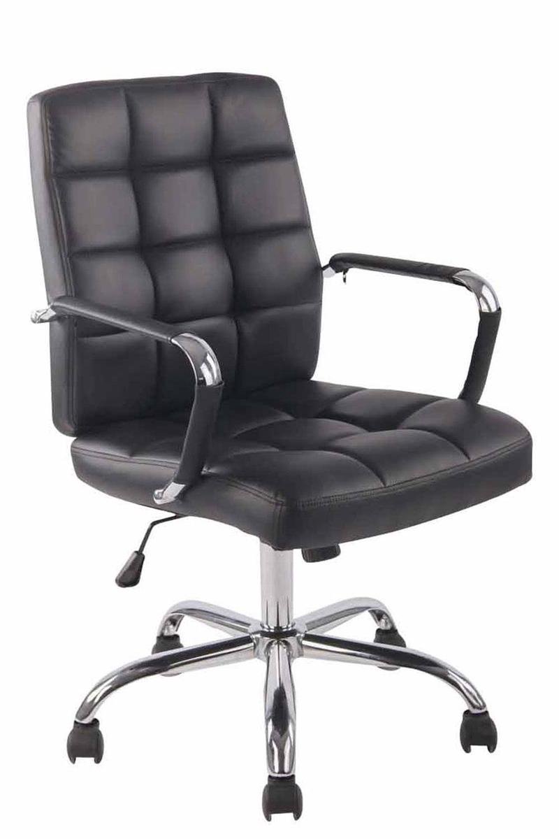 Bureaustoel - Bureaustoel voor volwassenen - Design - In hoogte verstelbaar - Kunstleer - Zwart - 59x49x91 cm