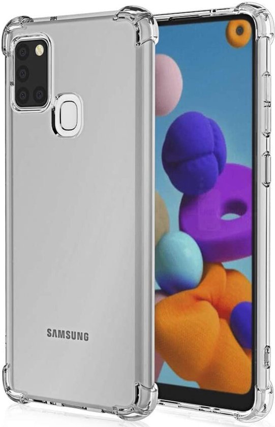 Samsung Galaxy A21s Hoesje - Anti Shock Proof Siliconen Back Cover Case  Hoes Transparant | bol.com