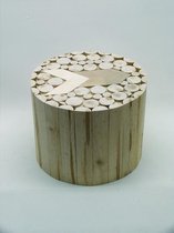Wooden Cilinder Pillar Star M Dia 28*21.5cm
