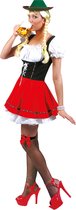 Funny Fashion - Boeren Tirol & Oktoberfest Kostuum - Beate Biergarten Babe - Vrouw - rood,wit / beige - Maat 40-42 - Bierfeest - Verkleedkleding