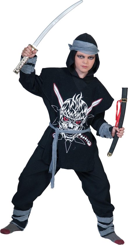 Rubber Saga Moskee Funny Fashion - Ninja & Samurai Kostuum - Shakumi Ninja - Jongen - zwart - Maat  164 -... | bol.com