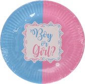 wegwerp bordjes Boy or Girl - 23 cm onthulling geslacht - 8 x gender reveal - Babyshower