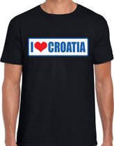 I love Croatia / Kroatie landen t-shirt zwart heren XL