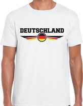 Duitsland landen t-shirt met Duitse vlag - wit - heren - landen shirt / kleding - EK / WK / Olympische spelen outfit L