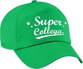 Super collega cadeau pet / baseball cap groen voor dames en heren -  kado voor collegas