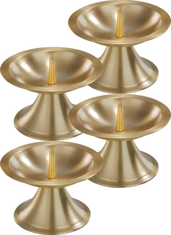 Snelkoppelingen Luidruchtig item 4x Luxe metalen kaarsenhouders goud voor stompkaarsen van 7-8 cm -  Stompkaarshouder - ... | bol.com