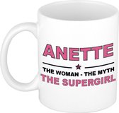 Anette The woman, The myth the supergirl cadeau koffie mok / thee beker 300 ml