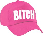 Verkleed Bitch pet / baseball cap roze voor dames en heren - verkleedhoofddeksel / carnaval