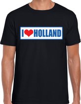 I love Holland landen t-shirt zwart heren L