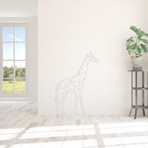 Muursticker Giraffe -  Zilver -  80 x 55 cm  -  alle muurstickers  slaapkamer  woonkamer  origami  dieren - Muursticker4Sale