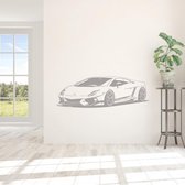 Muursticker Sportcar -  Zilver -  120 x 41 cm  -  alle muurstickers  woonkamer  baby en kinderkamer - Muursticker4Sale