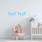 Muursticker Wimpers - Lichtblauw - 60 x 14 cm - baby en kinderkamer