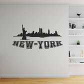 Muursticker New York - Lichtgrijs - 120 x 58 cm - steden