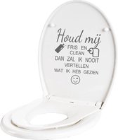 Houd Mij Fris En Clean - Donkergrijs - 16 x 20 cm - nederlandse teksten toilet