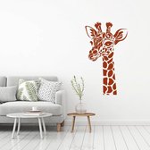 Muursticker Giraffe -  Bruin -  69 x 120 cm  -  alle muurstickers  baby en kinderkamer  woonkamer  dieren - Muursticker4Sale