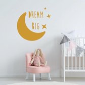 Muursticker Dream Big -  Goud -  80 x 80 cm  -  alle muurstickers  baby en kinderkamer  engelse teksten - Muursticker4Sale