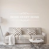 Muursticker Home Sweet Home -  Wit -  160 x 48 cm  -  woonkamer  alle muurstickers  engelse teksten - Muursticker4Sale