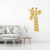 Muursticker Giraffe -  Goud -  46 x 80 cm  -  alle muurstickers  baby en kinderkamer  woonkamer  dieren - Muursticker4Sale