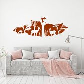 Muursticker Herten In Het Bos -  Bruin -  120 x 43 cm  -  alle muurstickers  baby en kinderkamer  slaapkamer  woonkamer  dieren - Muursticker4Sale