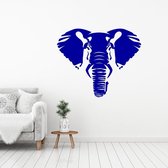 Muursticker Olifant -  Donkerblauw -  100 x 81 cm  -  alle muurstickers  slaapkamer  woonkamer  dieren - Muursticker4Sale