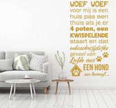 Muursticker Woef Woef -  Goud -  80 x 160 cm  -  nederlandse teksten  woonkamer  alle - Muursticker4Sale
