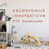 Muursticker Alfabet -  Bruin -  160 x 65 cm  -  baby en kinderkamer  nederlandse teksten  bedrijven  alle - Muursticker4Sale