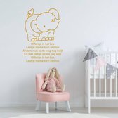 Muursticker Olifantje In Het Bos -  Goud -  80 x 106 cm  -  baby en kinderkamer  nederlandse teksten  alle muurstickers  dieren - Muursticker4Sale