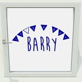 Geboorte Sticker It's A Boy Met Naam - Donkerblauw - 140 x 60 cm - raam en deur stickers - geboorte stickers