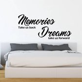 Muursticker Memories Dreams -  Lichtbruin -  80 x 36 cm  -  slaapkamer  engelse teksten  woonkamer  alle - Muursticker4Sale