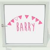 Geboorte Sticker It's A Boy Met Naam -  Roze -  100 x 42 cm  - raam en deurstickers - geboorte stickers  alle - Muursticker4Sale