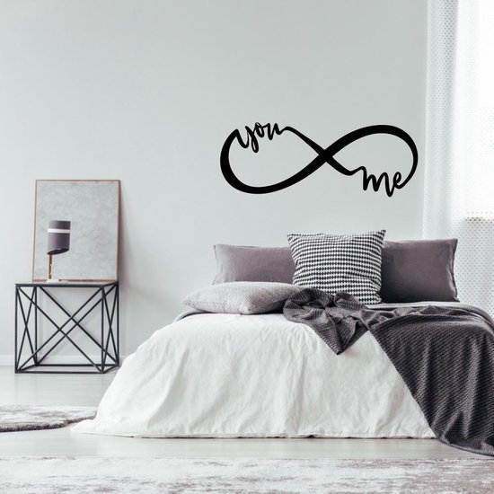 Muursticker Infinity You And Me - Geel - 80 x 30 cm - slaapkamer