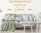 Muursticker Dankbaarheid -  Goud -  160 x 74 cm  -  alle muurstickers  nederlandse teksten  woonkamer - Muursticker4Sale