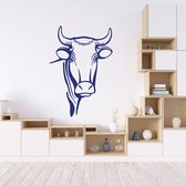 Muursticker Stier -  Donkerblauw -  55 x 80 cm  -  slaapkamer  woonkamer  alle muurstickers  dieren - Muursticker4Sale