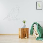 Muursticker Musje Op Tak -  Lichtgrijs -  100 x 89 cm  -  alle muurstickers  woonkamer  slaapkamer  dieren - Muursticker4Sale