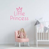 Muursticker Little Princess - Roze - 60 x 45 cm - engelse teksten baby en kinderkamer