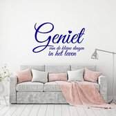 Muursticker Geniet Van De Kleine Dingen In Het Leven - Donkerblauw - 120 x 76 cm - alle muurstickers slaapkamer woonkamer