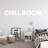 Muursticker Chill Room - Wit - 160 x 20 cm - woonkamer engelse teksten